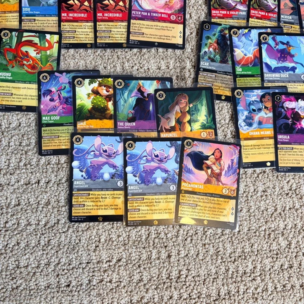 Disney Lorcana Card Lot Legendary Sun Yee Peter Pan Anna Foil Epic Rapunzel Elsa